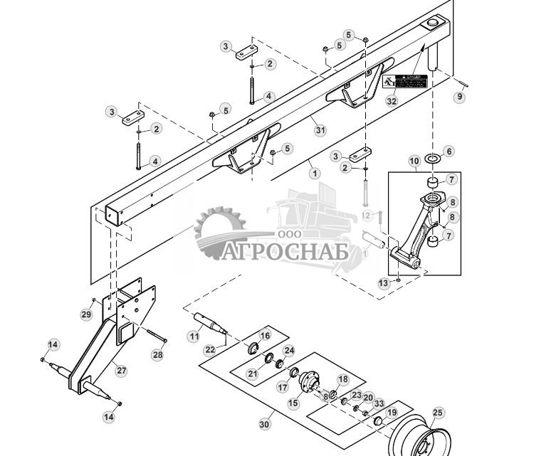 Опора самоустанавливающегося колеса рамы крыла, узел двускатного колеса (50 и 60 футов) (750101 - ) - ST746476 33.jpg